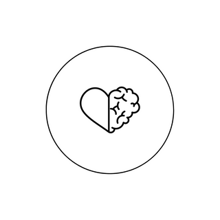 Icon für Mental Health First – Symbolisiert die Bedeutung der psychischen Gesundheit, mit einer Darstellung eines Herzens und Gehirns, die zusammenarbeiten.